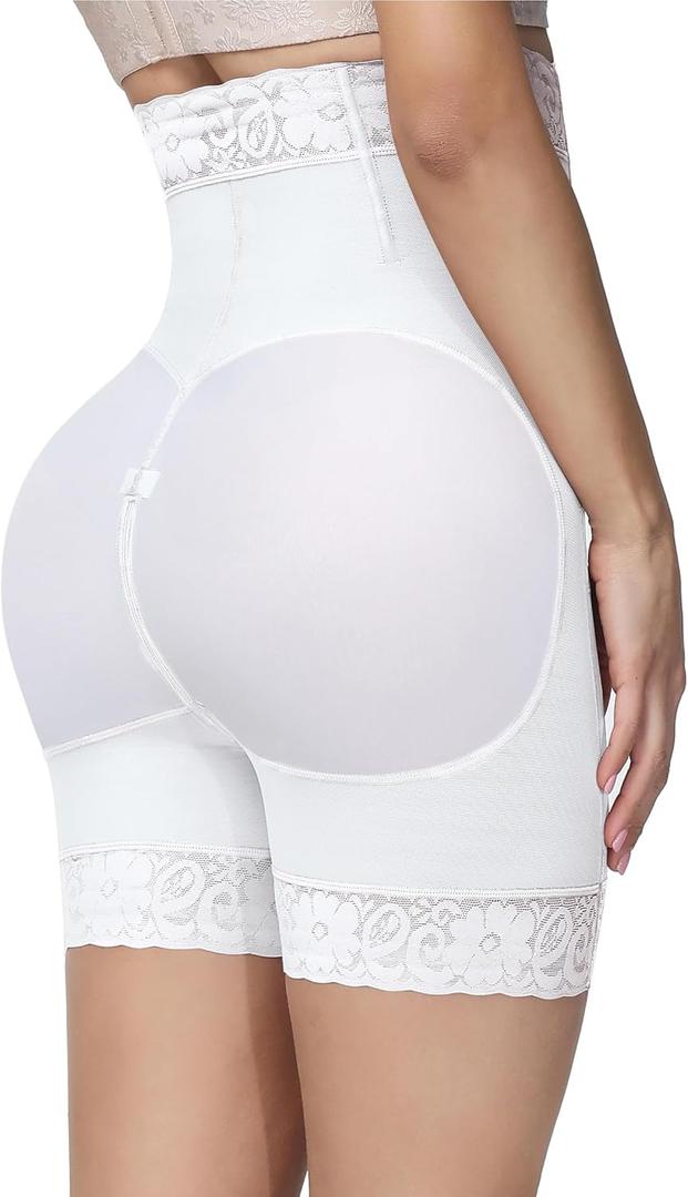 SHAPSHE Butt Lifting Shapewear Tummy Control Shorts Fajas Colombianas Shapewear Shorts Compression Underwear Women (X-Large, White)