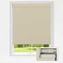 LazBlinds No Drill Blackout Roller Shades, 32.5" W x 72" H, Beige | Cordless, Thermal Insulated Fabric, UV Protection, For Indoor Windows, For Home and Office