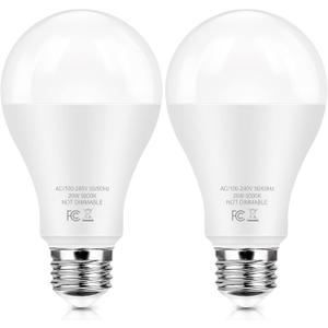 TOBUSA LED Light Bulbs 150 Watt Equivalent, 20W Super Bright Light Bulbs, Daylight White 5000K, A21 LED Bulbs E26 Base, Non-Dimmable, No Flicker Brightest Bulb for Bedroom Living Room Home, 2-Pack