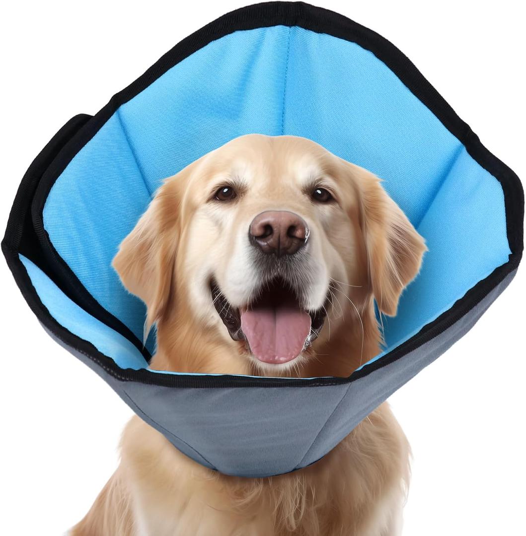 ipetstation Dog Cone Collar for Dogs After Surgery Extra Long, Adjustable Comfy Dog Elizabethan Pet Collar Cone for Large Dogs AntiLick Protective Wound XL