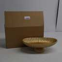 14.5" Large Decorative Long Bowl decor - Fluted Scalloped Decorative Bowls for Home Decor - Ruffle Decor,Stylish Key Bowl for Entry Table,Decorative Fruit Bowls for Kitchen Counter,Golden