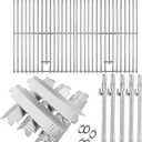 BQMAX Grill Parts for Nexgrill 5 Burner Gas Grill 720-0888 720-0888A 720-0888N, Cooking Grate, Heat Plates Shield and Burner for Nexgrill 5 Burner Replacement Parts for 720-0888 Nexgrill Parts