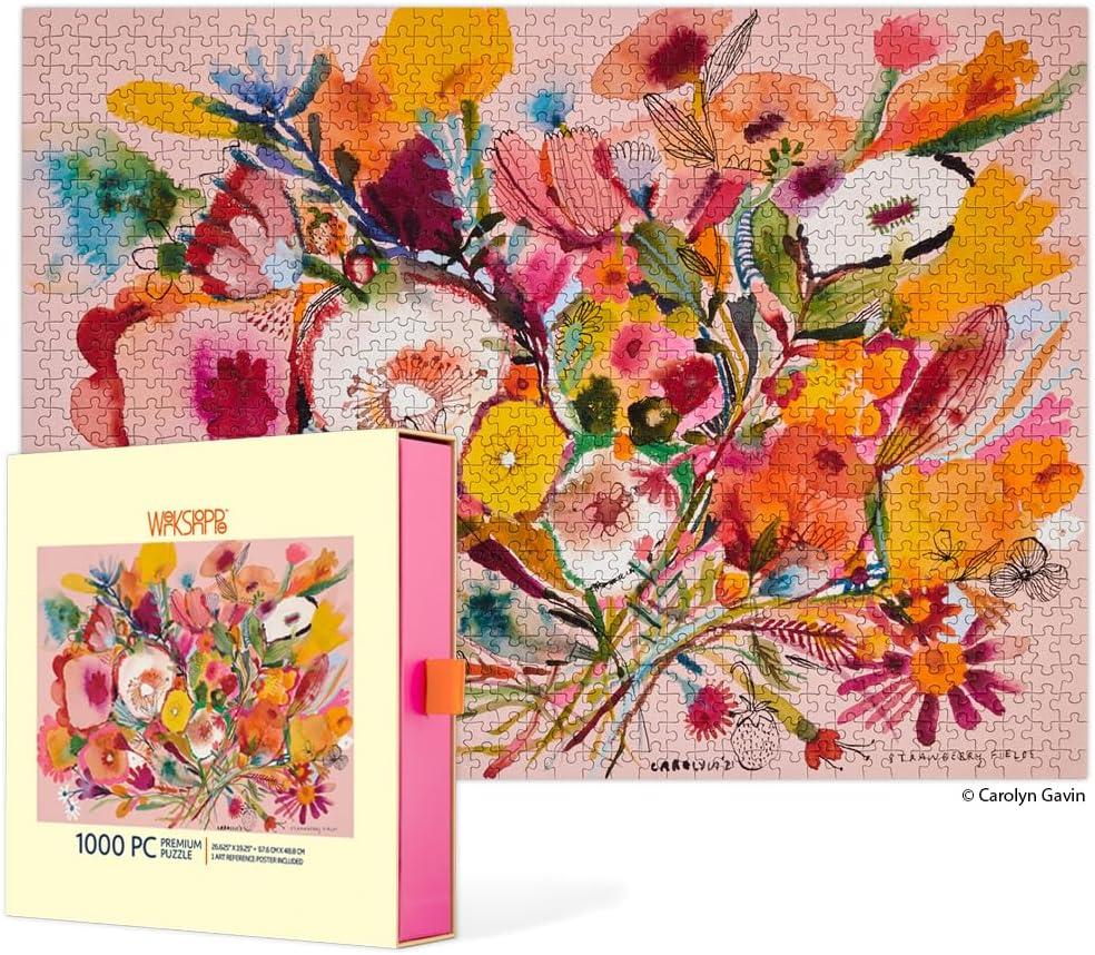 WerkShoppe Strawberry Fields1000 Piece Jigsaw Puzzle, Floral Bouquet Puzzle