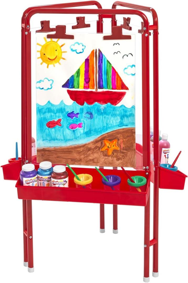 Colorations 3-Way Indoor/Outdoor Acrylic Panel Easel, Outdoor Play, Drawing, Adjustable , Art and Craft Painting