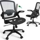 Mesh Seat Home Office Desk Computer Chair Height Adjustable Back Support with Flip Up Arms Swivel Wheels for Adult