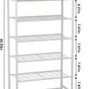 HOMEFORT Shoe Rack 6-Tier, Shoe Storage Shelf, Industrial Shoe Tower, Narrow Shoe Organizer for Closet Entryway, Small Shoe Rack Table with Durable Metal Shelves,White Oak
