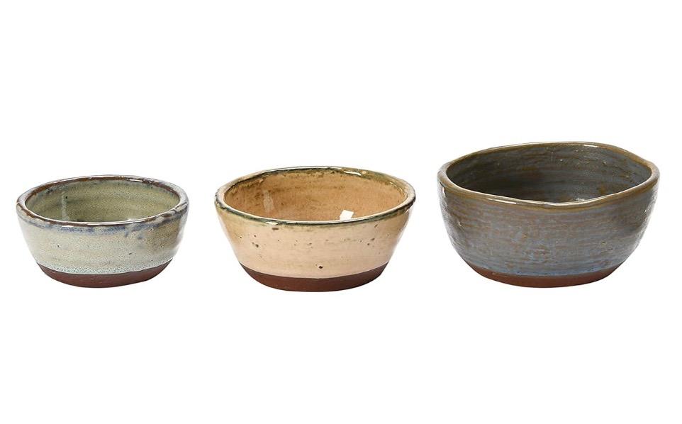 Stoneware Bowls with Reactive Glaze Finish, Set of 3