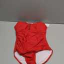 B2prity One Piece Swimsuit for Women Tummy Control Retro Bathing Suit Button Up Slimming Swimwear (Medium, Red)