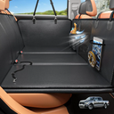 Back Seat Extender for Dogs, Hard Bottom Dog Car Seat Cover for Truck Back Seat, Upgraded PU Leather Dog Hammock for Car, Waterproof, Anti Scratch, Larger Space, Holds 400lbs