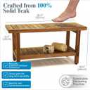 AquaTeak The Original 36" Spa Teak Shower Bench - Shower Stool with Storage Shelf for Bathroom - Durable Water Resistant Shower Chair - Shaving Foot Rest - Indoor & Outdoor Use