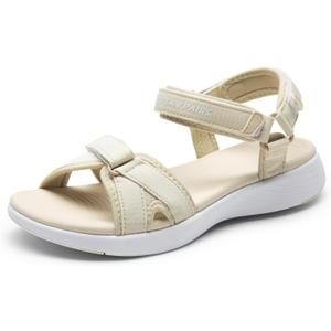 DREAM PAIRS Women's Sport Athletic Sandals Outdoor Hiking Sandals (10, Beige/White)
