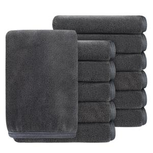SINLAND Absorbent Coral Velvet Washcloth Ultra Soft Microfiber Face Towels 12 x 12 inch Multi-Purpose Face Cloths for Household and Sport