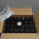 Glass Spice Jars with Label and Stainless Steel Lids (24 x 4oz) Spice Containers with 240 Labels, Shaker Inserts, Steel Funnel, Empty Square Empty Square Seasoning Organizer (Black)