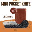 Mini Pocket Knife Set of 2 with Leather Sheaths for EDC | Compact design, ideal for camping, hiking, hunting, and fishing, great everyday carry gift idea, suitable for men and women