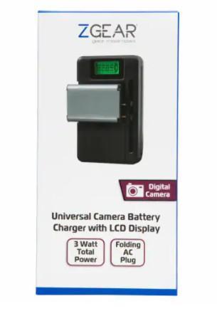 ZGEAR - Universal Camera Battery Charger W/LCD Charge Display