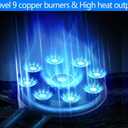 Horynar Propane Stove 2 Burner Gas Stove Novel 9 Copper Propane Burners Auto Ignition Tempered Glass with LPG CSA Hose for Outdoor Cooking,Emergency