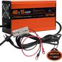 48 Volt Lithium Battery Charger for Golf Carts with Anderson Plug. 15 AMP Golf Cart LIFEPO4 Battery Charger. 16FT, 3-Stage Charge Technology, (Output: 58.4 Volts) 3-5 Hours Full Charge, Smarter