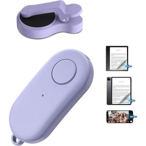 Remote Control Page Turner for Kindle Paperwhite Oasis Kobo eReaders, Kindle Clicker Page Turner Accessories for iPhone, iPad, Android Tablets Reading Novels, Camera Video Record & Shutter Selfie (Purple)