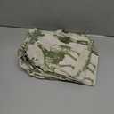 DriftAway Kitchen Curtains Toile Tier Linen Short Curtains Cafe 45 Inch Length for Living Room Bathroom Farmhouse French Country Vintage Printed Pattern Rod Pocket 2 Panels Loden Green