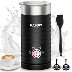 4 In 1 Electric Milk Frother Steamer - Hot and Cold Coffee Foam Froth Maker 350ml/12oz, Automatic Milk Warmer Foamer for Latte, Cappuccinos, Macchiato, Chocolate (300ML)