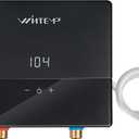 Electric Tankless Water Heater 3.5kW 120V, Provides hot water on demand without a storage tank, featuring self-adjusting temperature control, digital display and overheating protection