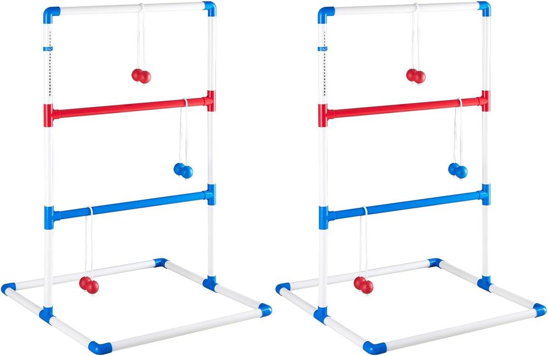 OLIXIS Ladder Ball Set for All Ages, Bolas, Scoreboards & Carry Bag, White | All-ages family fun for any occasion. Sturdy frame, easy setup, built-in scoring, lightweight & portable.