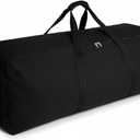 Extra Large Canvas Duffle Bag Heavy Duty, Camping Tent, Sports Equipment, Travel Storage (Side-opening Black)