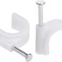 uxcell 12mm Cable Wire Clips Nail-in Wire Nail Clamps Cord Organizer Tie Holder 100pcs