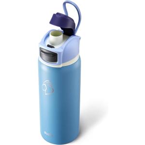 BUZIO 32 oz Insulated Stainless Steel Water Bottle, Triple Wall Water Bottle with Chug Spout and Leakproof Locking Lid for Gym Sports School Work, Dishwasher Safe, Keep Cold 48H, Haze Blue