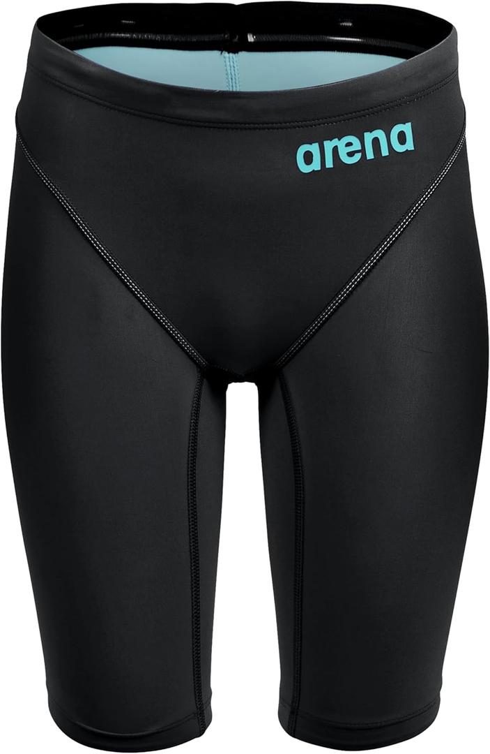 ARENA Boys Boys' Powerskin Impulso Swim Racing Jammer Competition Tech Suit (26, Black Teal)
