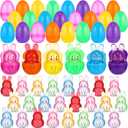 Shappy 24 Pcs Easter Bunny Stress Relief Balls 6 Color Slow Rising Maltose Filling Fidget Toys for Adults Small Therapy Fidget Relief Toys for Easter Basket Stuffers Gifts Party Favor