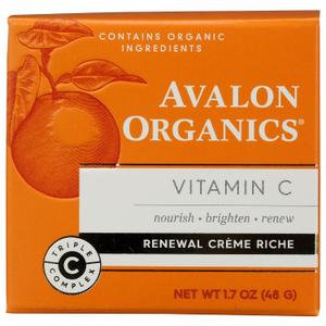 Avalon Organics Skin Moisturizer with Vitamin C, 1.7 Oz, Dermatologist Tested, Plant-Based Formula, Cruelty-Free