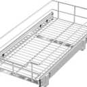 Pull Out Cabinet Organizer 11" W X 22" D, Slide Out Drawers For kitchen organizers and storage, Pull Out Drawers For Cabinets Capacity Heavy Duty Caddy, Cabinet Shelves Chrome-Plated, Bathroom Pantry
