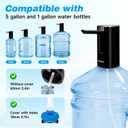 Water Dispenser for 5 Gallon Bottle with Digital Display, 4 Dispense Modes, Portable USB Charging Electric Water Pump, Foldable Spout, Food-Grade Water Jug Pump for Home, Office, RV, Campin(Black)