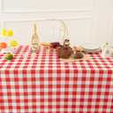 Classic Gingham Buffalo Tablecloth Fabric - Oblong 90x132 Inch Water Proof Checkered Table Cloth for Indoor Outdoor - Table Cover for Birthday, Picnics, BBQs, and Parties