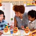 Liliful 72 Pcs Thanksgiving Fall Party Favors for Kids 24 Set Turkey Silicone Wristbands with Gift Tags and Organza Bags Thanksgiving Friendsgiving Goodie Bags for Classroom Students(Turkey Style)