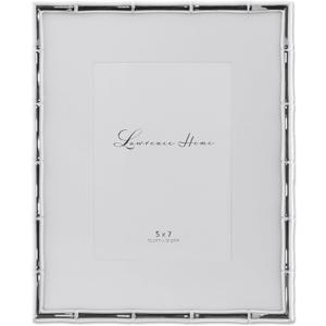 Lawrence Frames Bamboo Design Metal Frame, 8x10, Matted 5x7, Silver