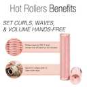 CALISTA Ion Hot Rollers for Long Hair | Hair Roller Clips Included | Heats to 230F | Dual Voltage | Add Hands-Free Curls, Waves, and Volume (Pink Sands, Long - 12)