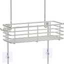SMARTAKE Hanging Shower Head Caddy, Rustproof Bathroom Shower Room Shelf Organizer, SUS201 Stainless Steel Over The Shower Storage Rack, for Toilet, Silver (01-silver)