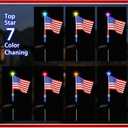 US Flag Solar Garden Lights, 7 Color Changing American Flag Light 4th of July Decorations Lights Patriotic Solar Lights Outdoor for Independence Day Memorial Day Garden Yard - 4 Pack