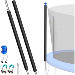 1PCS Trampoline Pole Replacement -Universal Trampoline Enclosure Pole Accessories Fits 8-16FT Straight Pole Trampolines, Include Foam Sleeve, Pole Caps & Hardware for 2 Install Ways