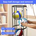 Garage Ball Storage Rack - Wall-Mounted Vertical Ball Holder for Basketball, Soccer, Volleyball, Football - Space-Saving Sports Organizer for Garage, Home, Basement, Kids' Room, Outdoor Use