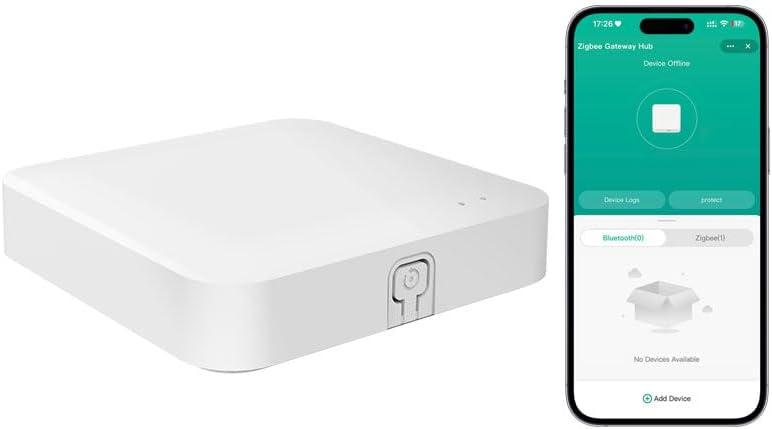 Loopo Dual-Mode Zigbee Gateway & Bluetooth Mesh Smart Hub for Tuya/SmartLife 2.4GHz WiFi Connection, Reliable Home Automation Bridge, Compatible with Alexa & Google Home