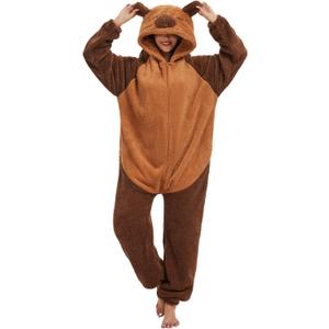 Trs Chic Mailanda Unisex Fleece Animal Adult Onesie Costume Pajamas Zip Up Plush Sleepwear Loungewear (XX-Large, Capybara)