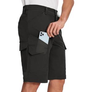 Moosehill Mens-Hiking-Shorts Cargo Lightweight Water Resistant Quick Dry Big & Tall with 8 Pockets for Tactical Work (Black)