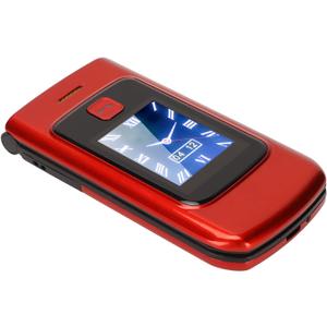 2G Unlocked Flip Phone, Dual SIM Flip Cell Phone with Dual Screen, Big, SOS Function, 4800mAh Battery, LED Flashlight & Sound, Senior Flip Phone for Elderly, Kids (Red)