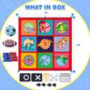 Soccer Tic Tac Toe Game - Toy Gift for Boys Girls Age 3-8, Football Bean Bag Toss Game Set for Kids Toddlers, Indoor Outdoor Backyard Party Game with Velcro Balls and Target Goal Mat (59 X 59 in)