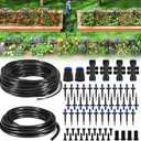 HIRALIY 210FT Drip Irrigation Kits for Plants, New Quick Connector Garden Watering System, Saving Water Automatic Irrigation Equipment for Patio Lawn