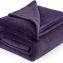 Bedsure GentleSoft Fleece Blankets Queen Size Purple - Bed Blanket Soft Lightweight Plush Fuzzy Cozy Luxury Microfiber, 90x90 inches