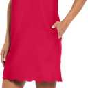 London Times Women's Women's Sleeveless Shift Dress with Scalloped Neckline - Knee Length with Pockets - Wedding Guest Essential (Pink, US 14)